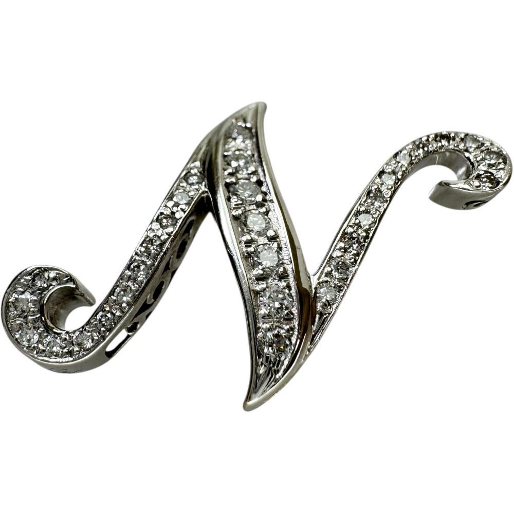 【YUKIZAKI/ゆきざき】Nモチーフ ダイヤモンド 0.38ct ペンダントトップ NOMBRE/ノンブル K18WGホワイトゴールド 3.7g レディース拍卖