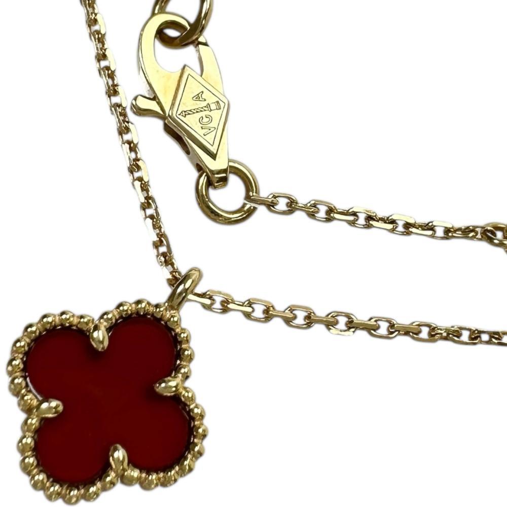 Van Cleef & Arpels/ヴァンクリーフ&アーペル カーネリアン ネックレス スウィートアルハンブラ K18ゴールド 2.8g 39/41cm レディース拍卖