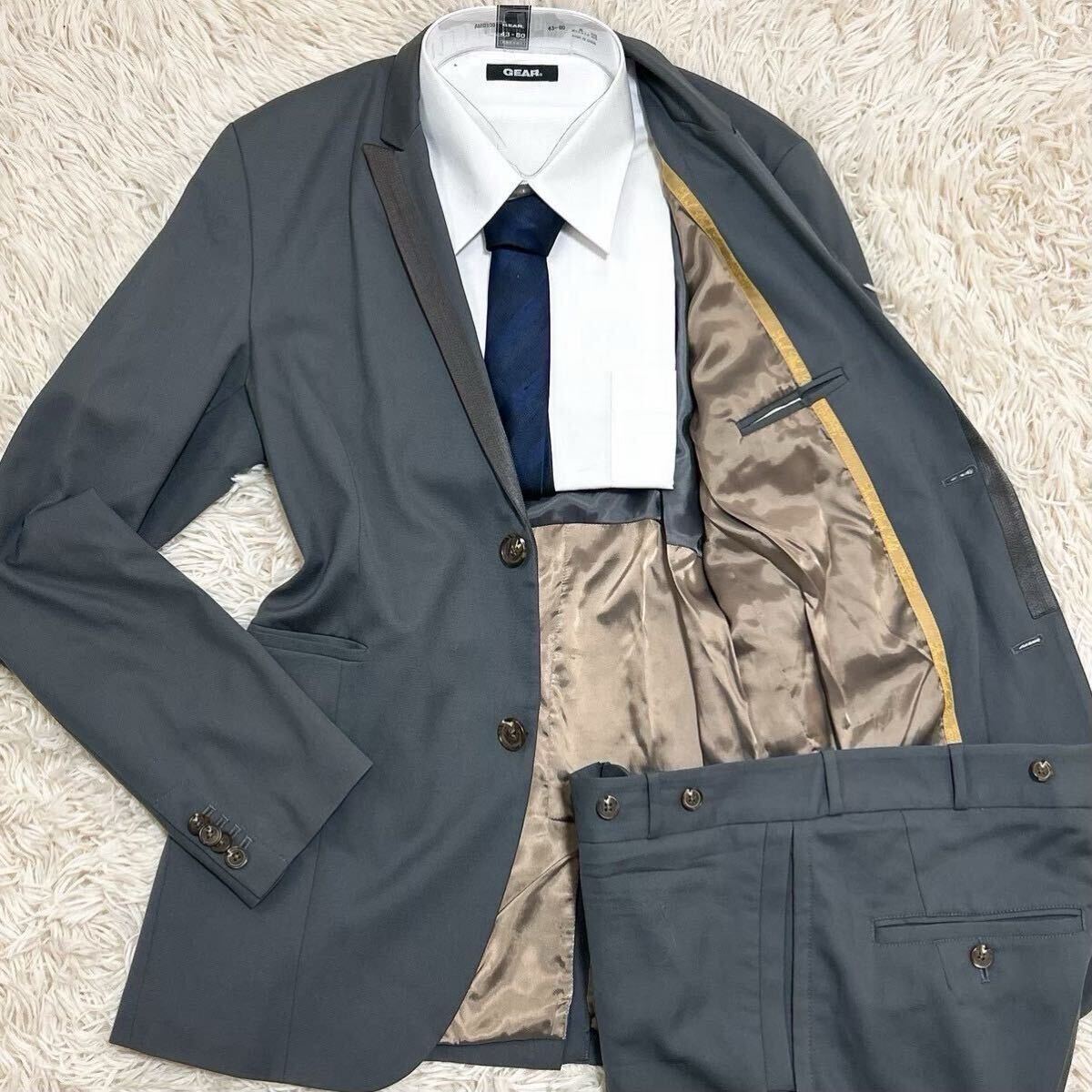 美品 ディーゼル タキシード スモーキング バイカラーラペル 切替 パイピング スーツ セットアップ 高級感 ブラック黒メンズ 秋冬 テーラー拍卖