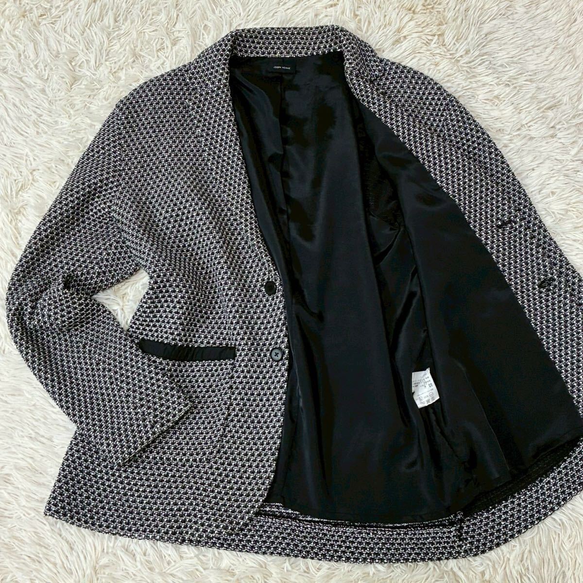 未使用級 XL ジョゼフオム テーラードジャケット ストレッチ ニット 立体 イタリア製 ハニカム 秋冬 メンズ スーツ グレー コットン 50 LL拍卖