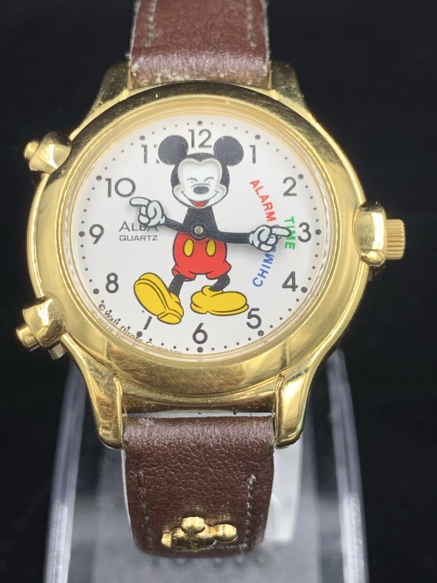 レア 希少 動作品 SEIKO ALBA V69F-6010 ディズニーウォッチ ミッキーマウス セイコー アルバ Disney ディズニー 腕時計 新品電池交換済み拍卖