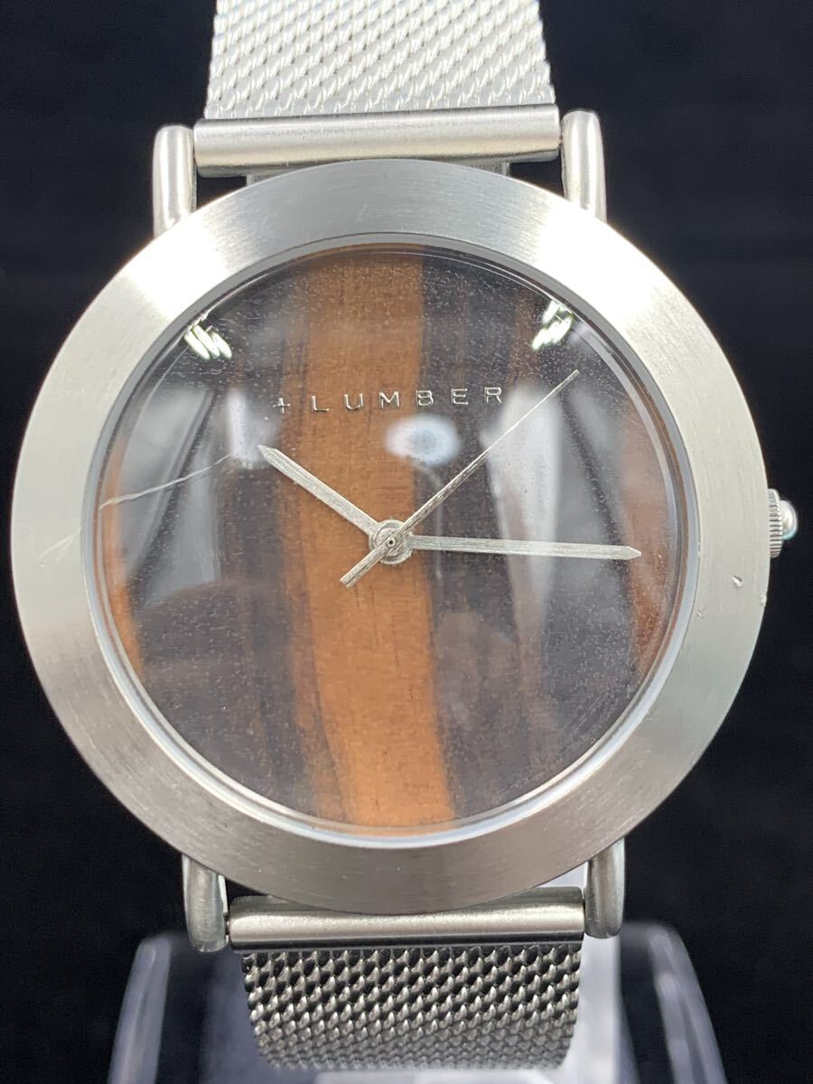 美品 動作品 +LNMBER 本木目文字盤 ランバー クォーツ 腕時計 アナログ クオーツ 純正ベルト 新品電池交換済み拍卖