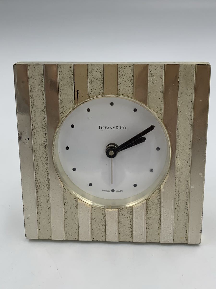 動作品 TIFFANY&Co. ATLAS 置時計 ストライプ ティファニー アトラス スイス製 置き時計拍卖