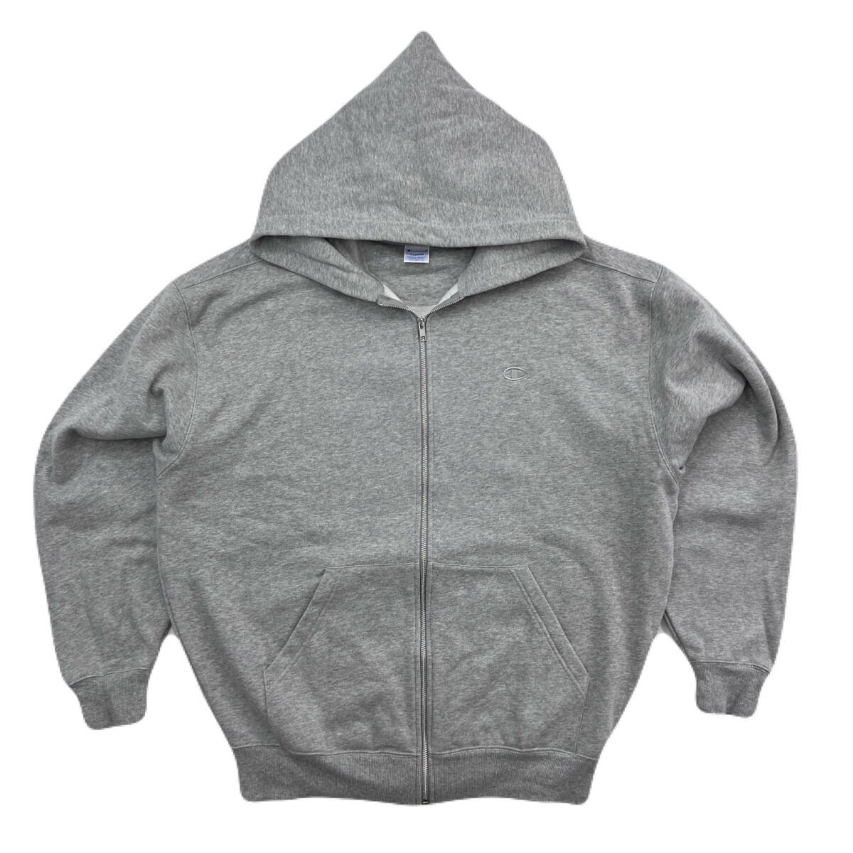 チャンピオン スウェット パーカー 厚手 グレー メンズ XL サイズ シンプル 裏防寒地 ●BD325拍卖