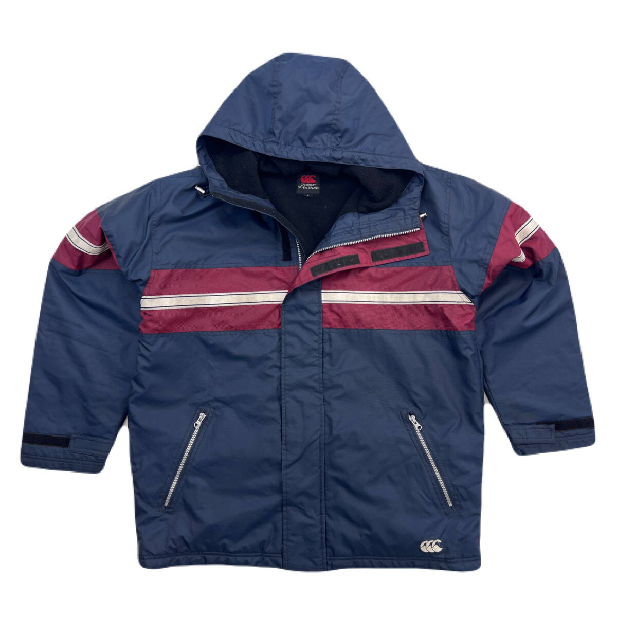 カンタベリー ナイロンジャケット 裏ボアフリース メンズ L ダークネイビー 濃紺 パーカー ラグビーに ●CA302拍卖