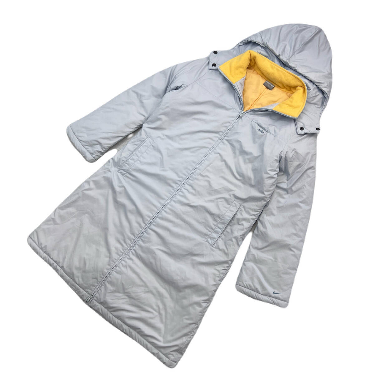 ナイキ NIKE ナイロン ベンチコート 中綿 グレー レディース Lサイズ 防寒 スポーツ ●CB327拍卖