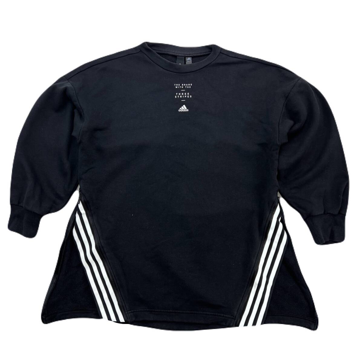 アディダス スウェット トレーナー サイドジッパー開閉でデザイン変更 レディース L ブラック 黒 ●CE395拍卖