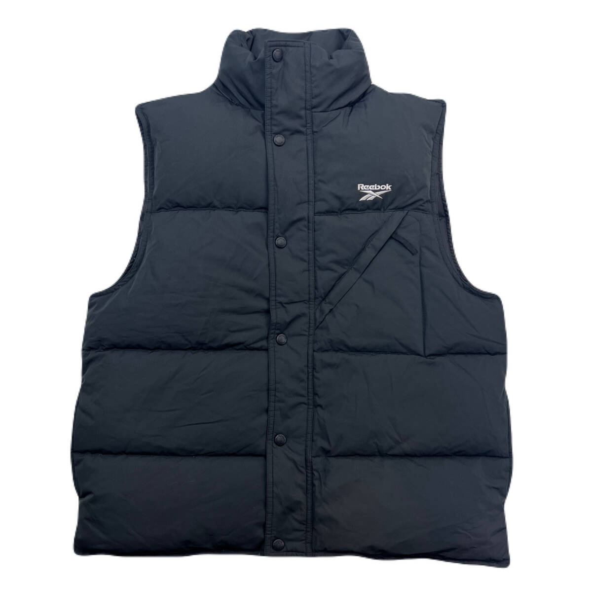 リーボック ダウンベスト ブラック 黒 ふかふか 厚手 防寒性最高 Mサイズ メンズ 胸ロゴ ●DJ333拍卖