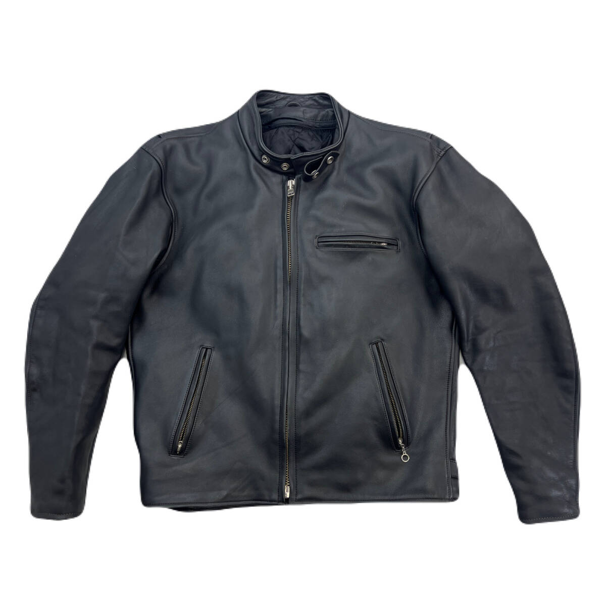 南海 NANKAI ナンカイ 厚手 牛革 シングルライダースジャケット 着脱インナーライナー付 メンズ LLサイズ ブラック 黒 ●DK292拍卖