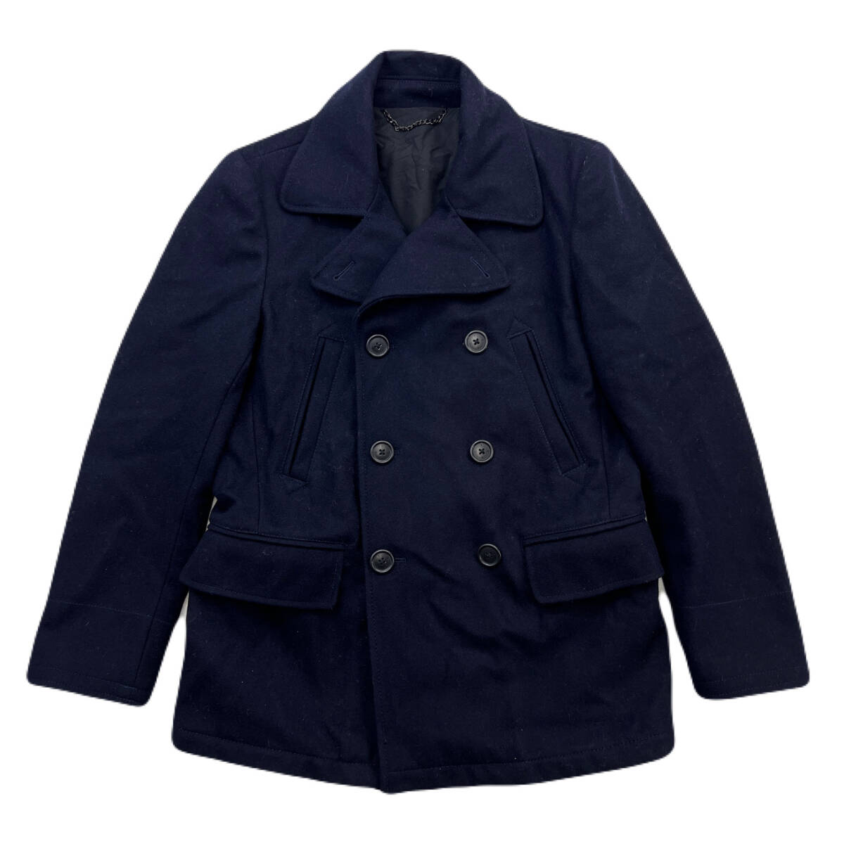 GAP ウールコート ピーコート ダークネイビー 濃紺 メンズ Sサイズ 細身 きれいめ ●FA362拍卖