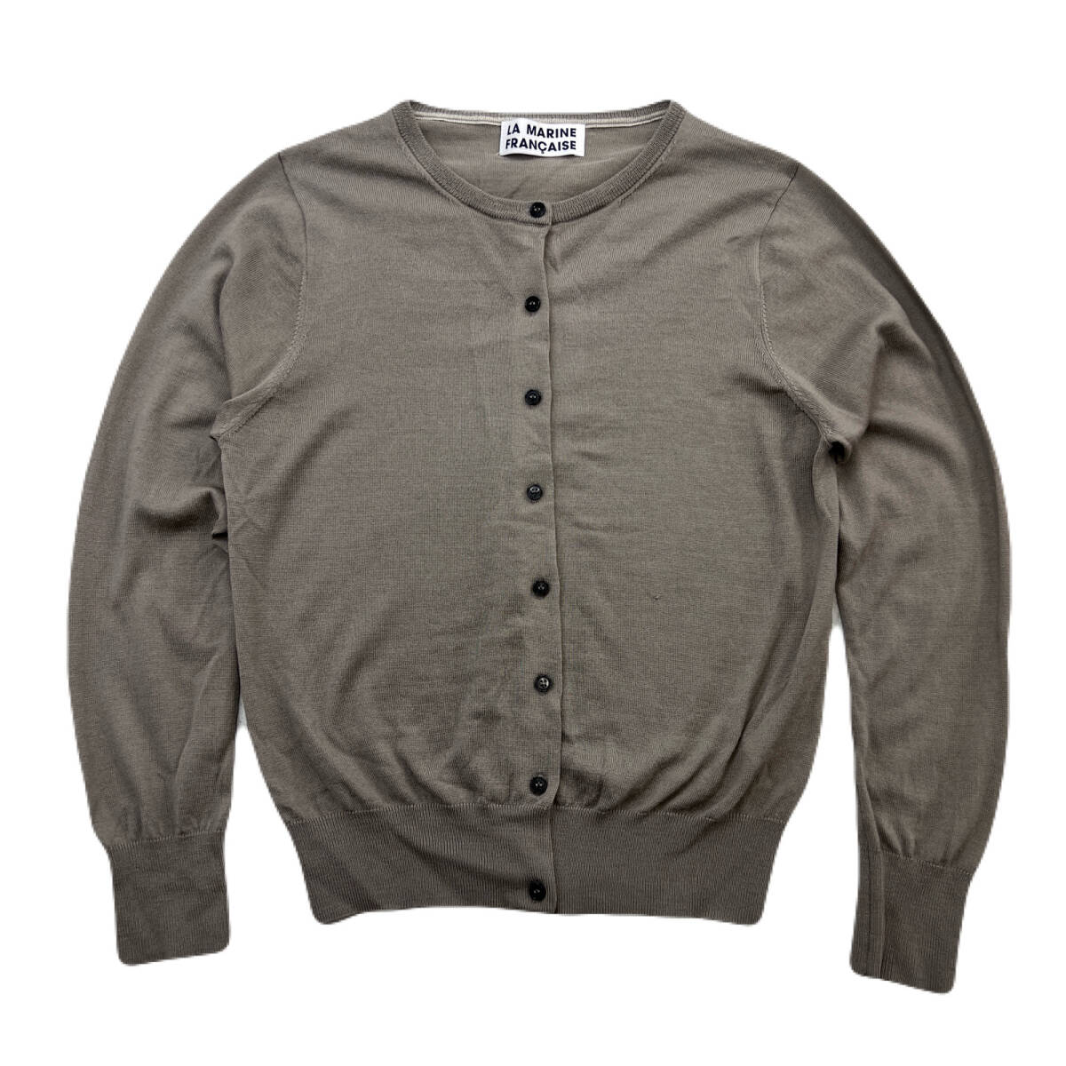 マリンフランセーズ ニットカーディガン 薄手 ベージュ ブラウン Fサイズ 細身 きれいめ LA MARINE FRANCAISE ●FB209拍卖