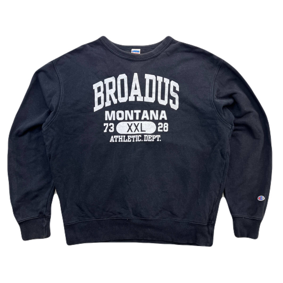 チャンピオン スウェット トレーナー フェードブラック ダークネイビー メンズ XL トリコタグ復刻 アメカジ ●FF274拍卖