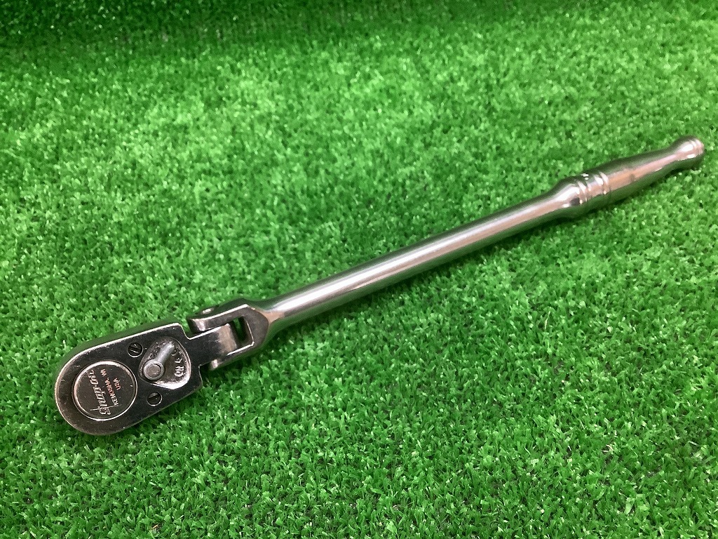 中古品 Snap-on スナップオン 差込角3/8インチ(9.5mm) フレックスヘッド ロングラチェット F731A拍卖