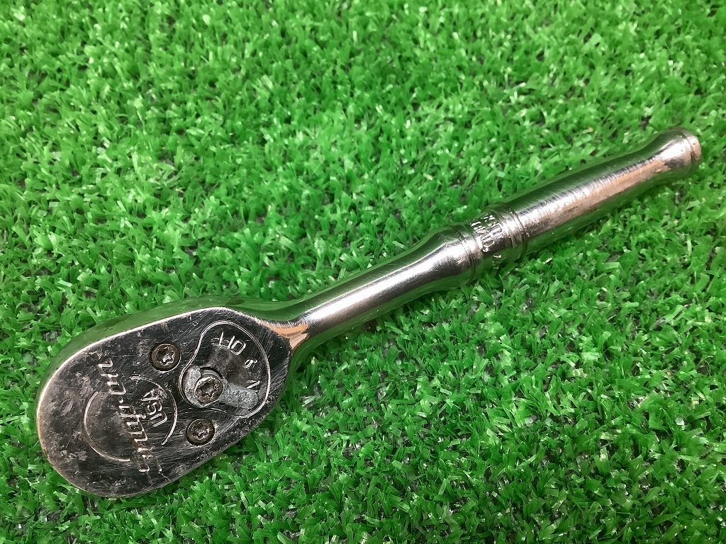 中古品 スナップオン Snap-on 差込角1/4インチ(6.3mm) ラチェットハンドル TM830拍卖
