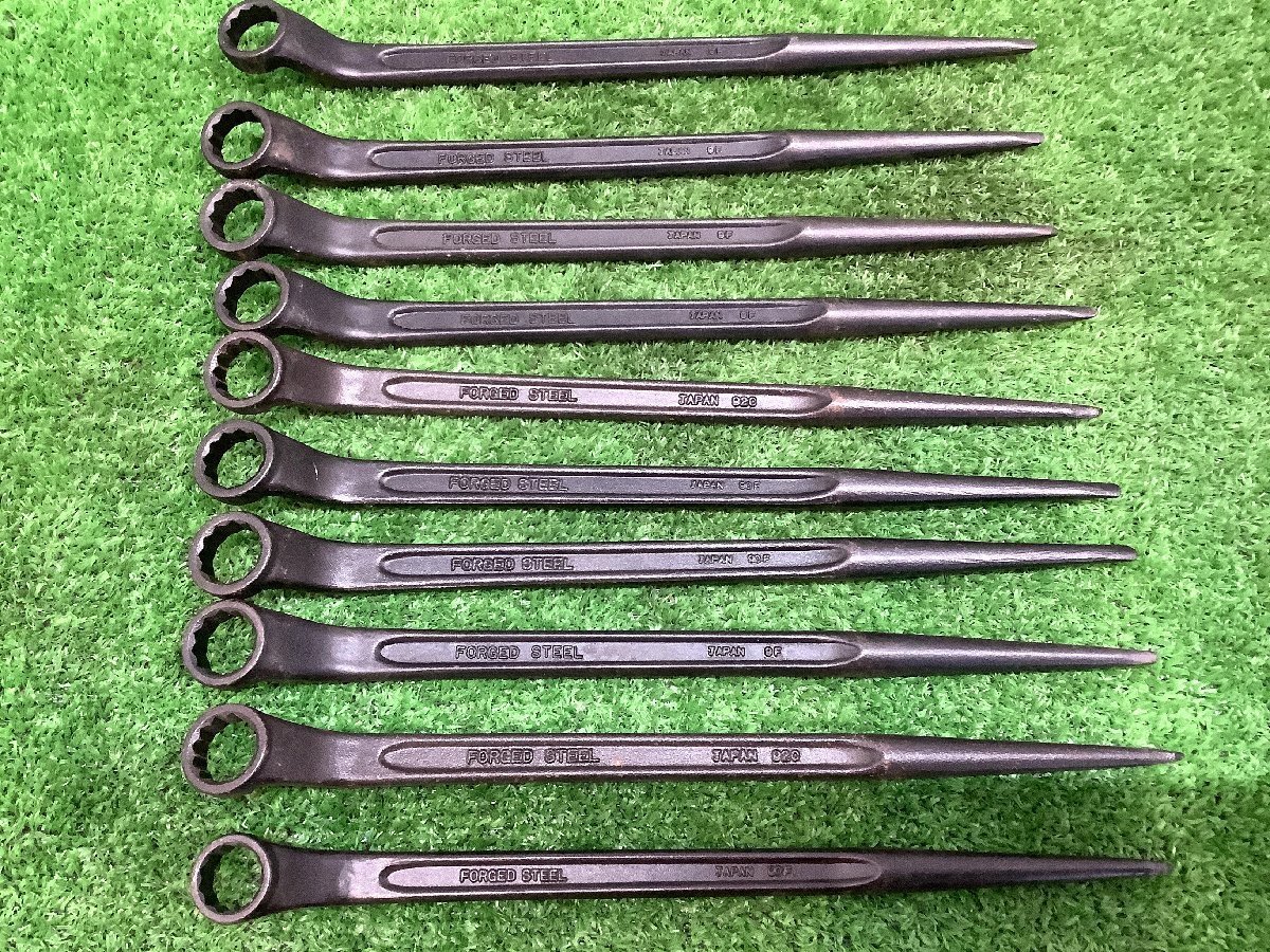 中古品 SUPER TOOL スーパーツール 60度 片口メガネレンチ 10本セット KP-13 KP-14拍卖