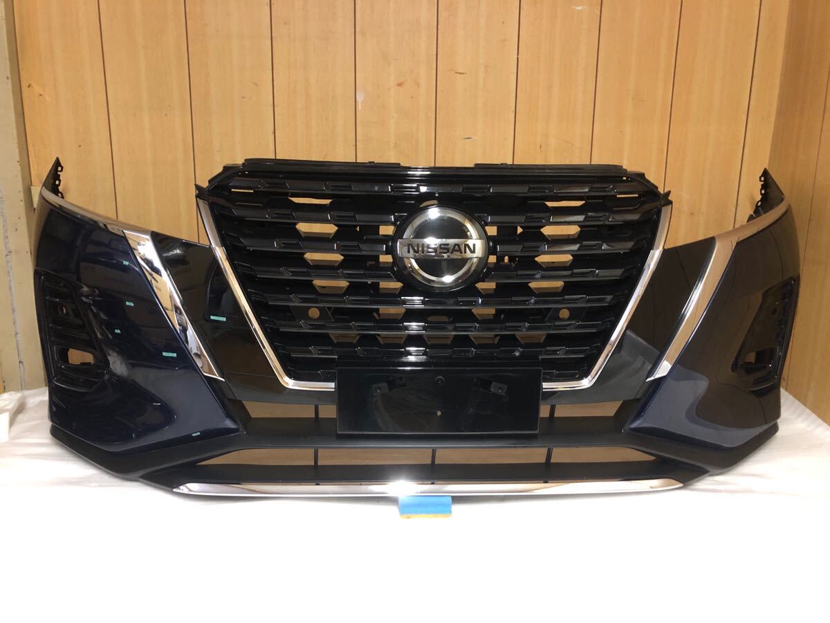 日産 キックス P15 純正 フロント バンパー ダークブルー系 良品!拍卖