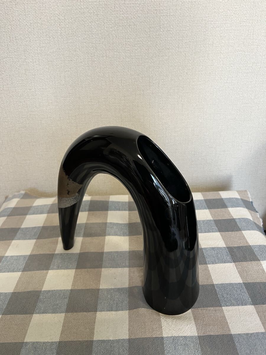 変形 陶器製 花器 管理A3534フラワーベース 花瓶 華道 華展 花展 いけばな 池坊拍卖