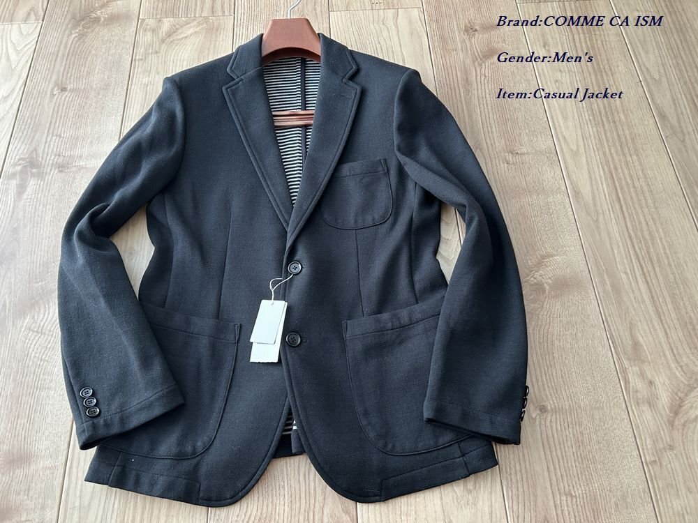 新品 COMME CA ISM MEN コムサイズム テーラードイージージャケット 05ブラック Mサイズ 22JL04 定価8,900円拍卖