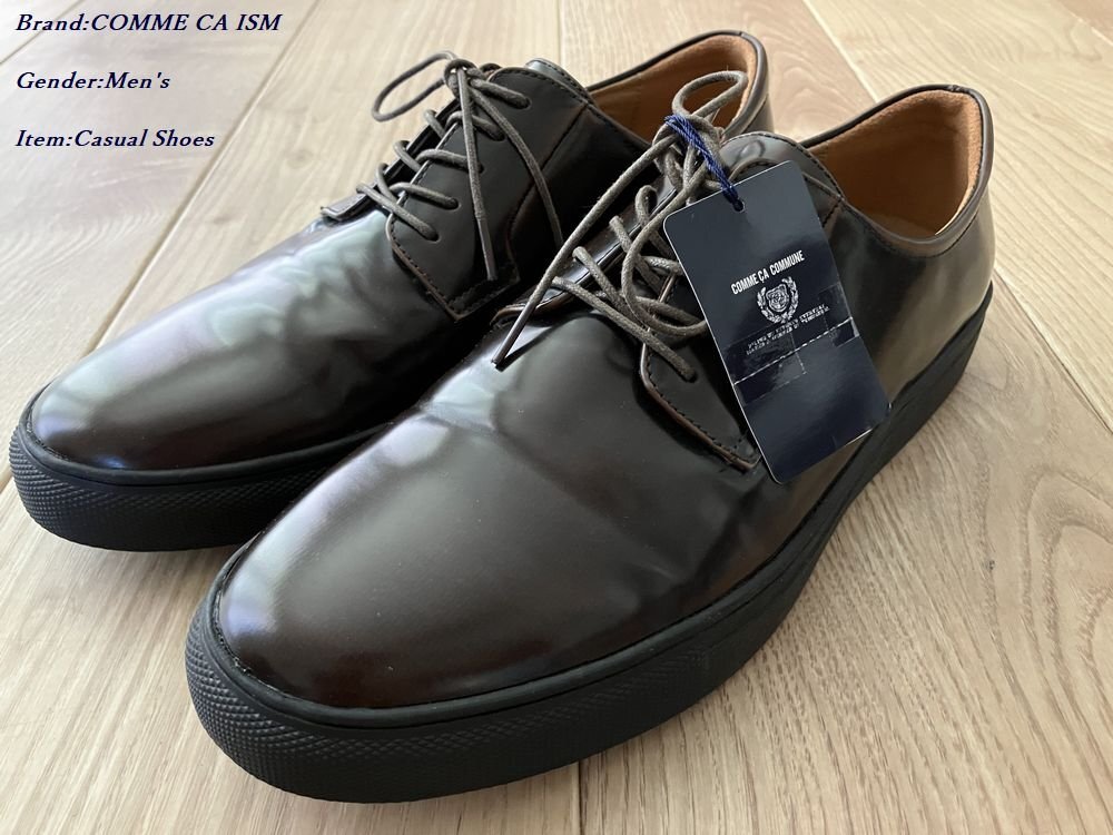 新品 COMME CA COMMUNE コムサコミューン アドバン プレーントゥ スニーカー 17ブラウン 25.0cm 21ZC02 定価13,000円拍卖