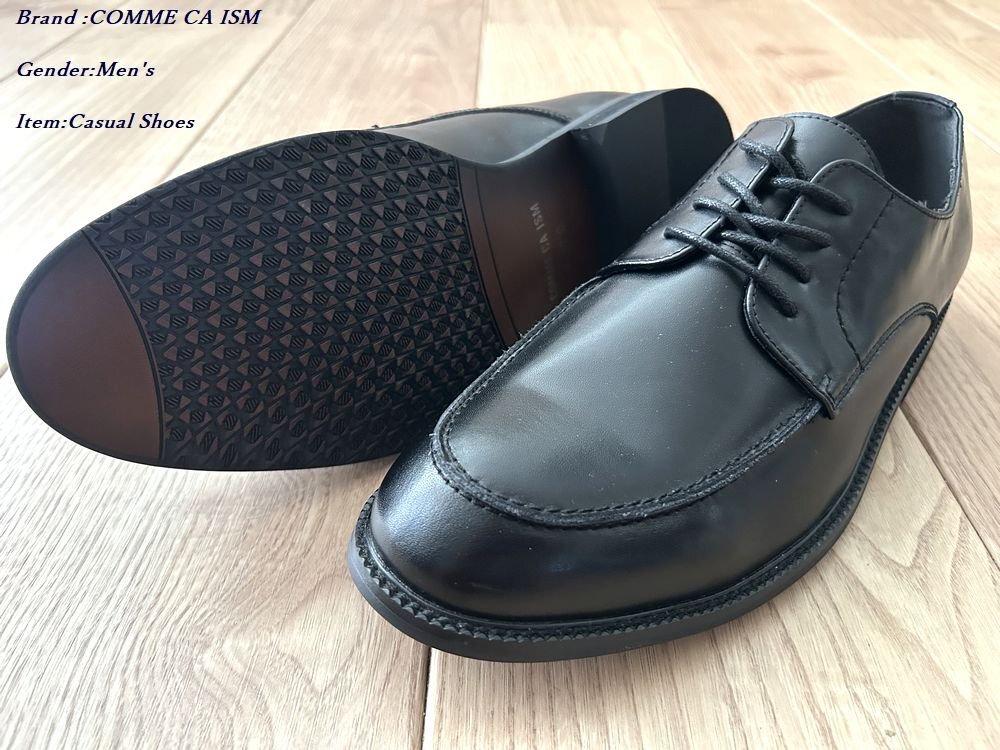新品 COMME CA ISM コムサイズム サスティナブル 再生革 ユーチップ ドレスシューズ 05ブラック 25.0cm 85ZC14 定価18,900円拍卖