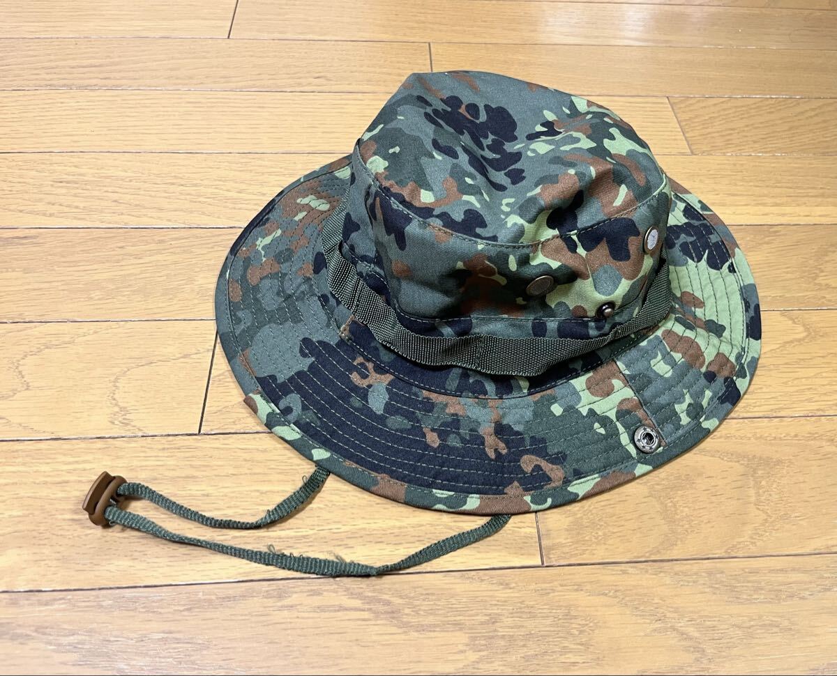 中古 フレックターン迷彩 ブッシュハット 60サイズ 帽子 ハット ドイツ軍 ミリタリー サバゲー 装備拍卖