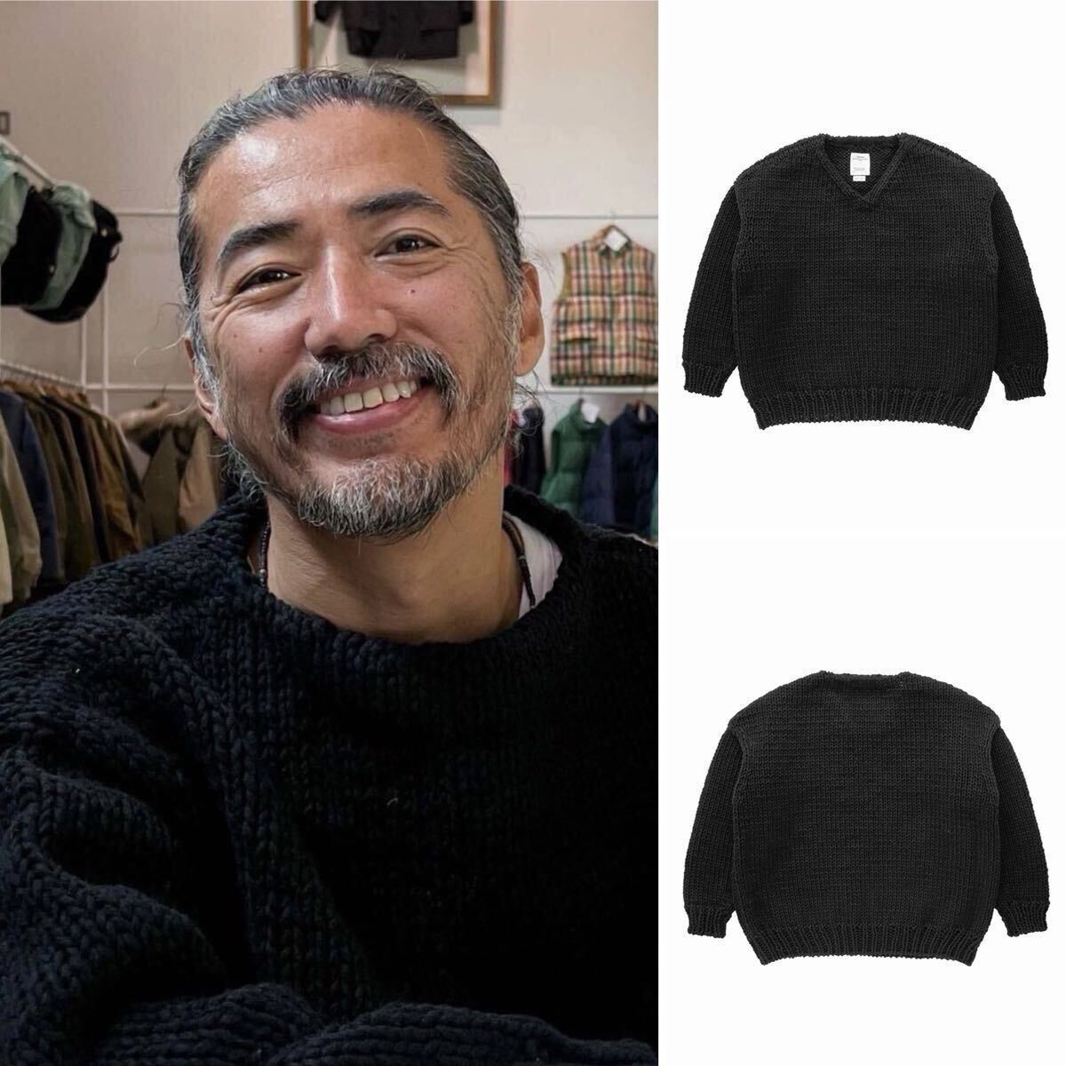 visvim AMPLUS V-NECK HAND-KNIT ビズビム ニット セーター KNIT 手編み ハンドニット ICT JOURNEYMAN THORSON IRIS ジャケット 限定拍卖