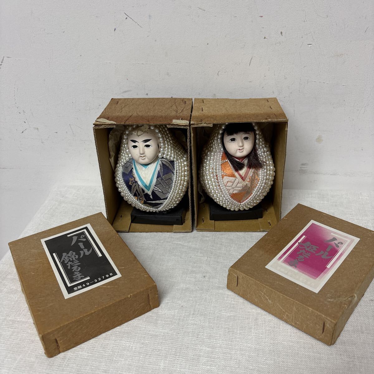 パール 姫だるま 錦だるま 2体セット 民芸品 お土産 工芸品拍卖