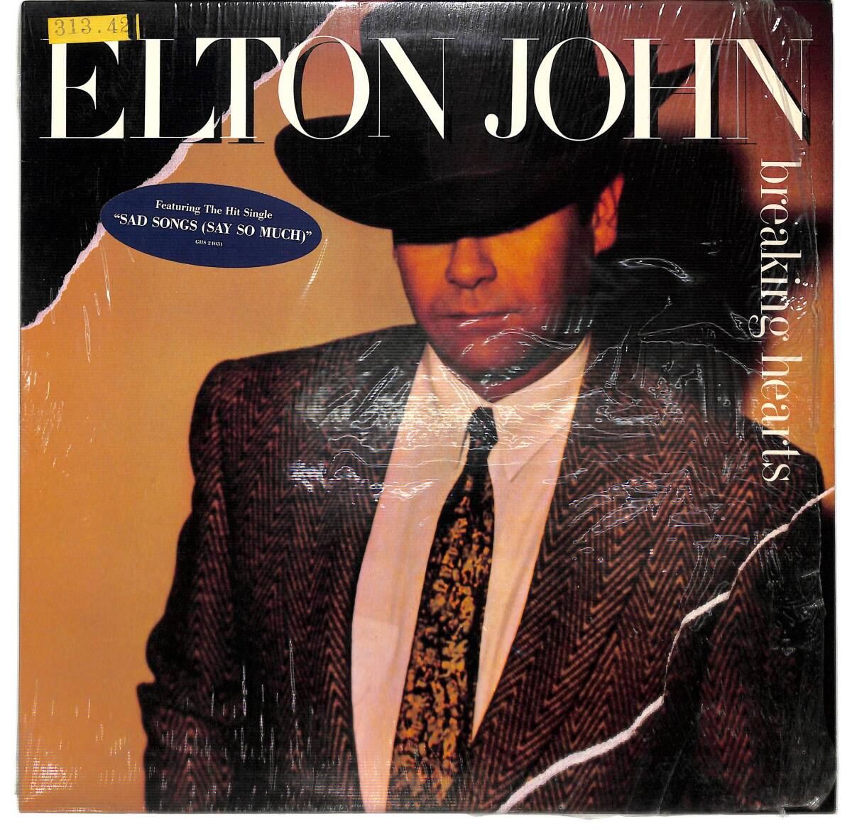 g6634/LP/米/ハイプステッカー付/Elton John/Breaking Hearts拍卖