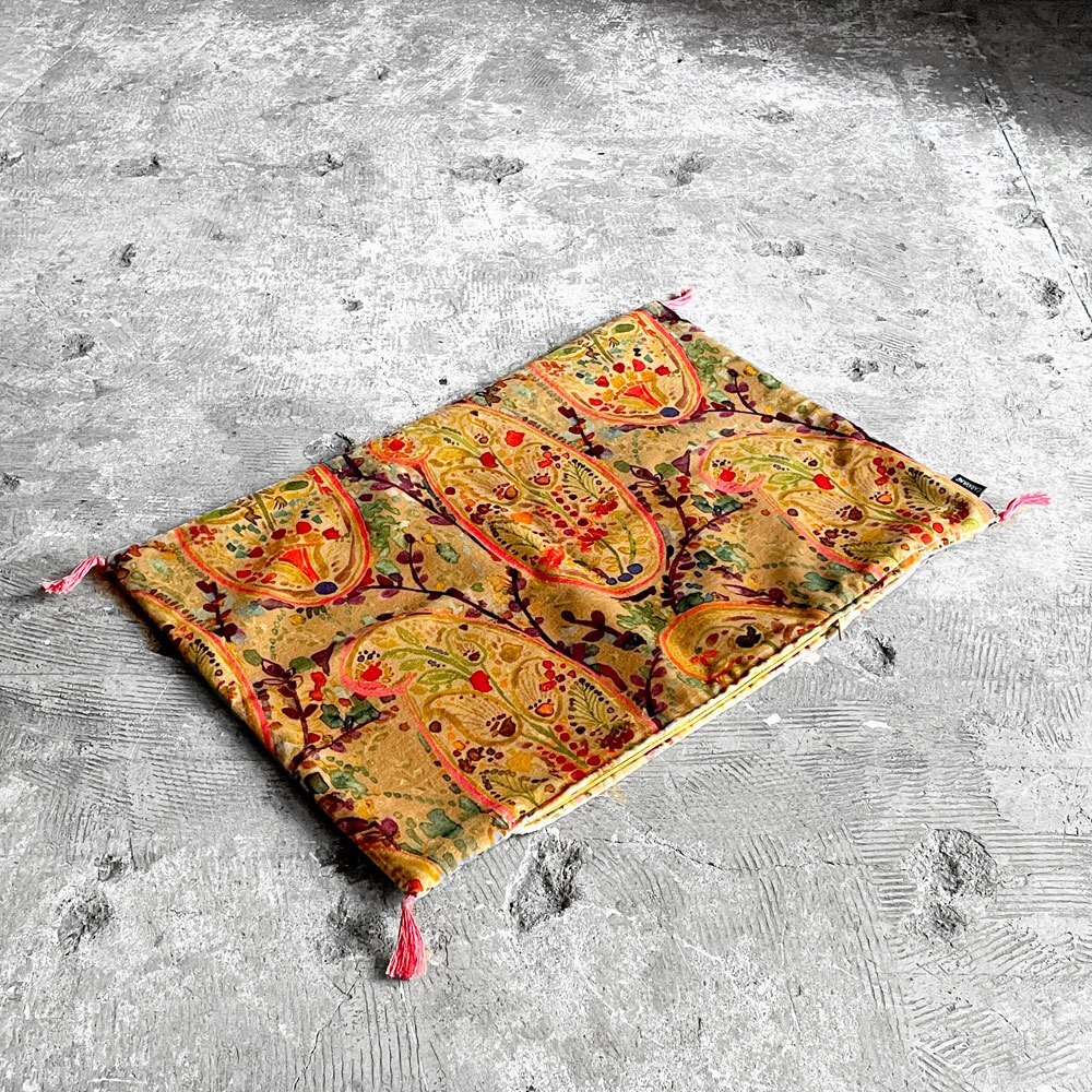 ■ キャラバン CARAVANE コットンベルベット クッションカバー マルチカラー タッセル 50×45 H.P.DECO フランス拍卖