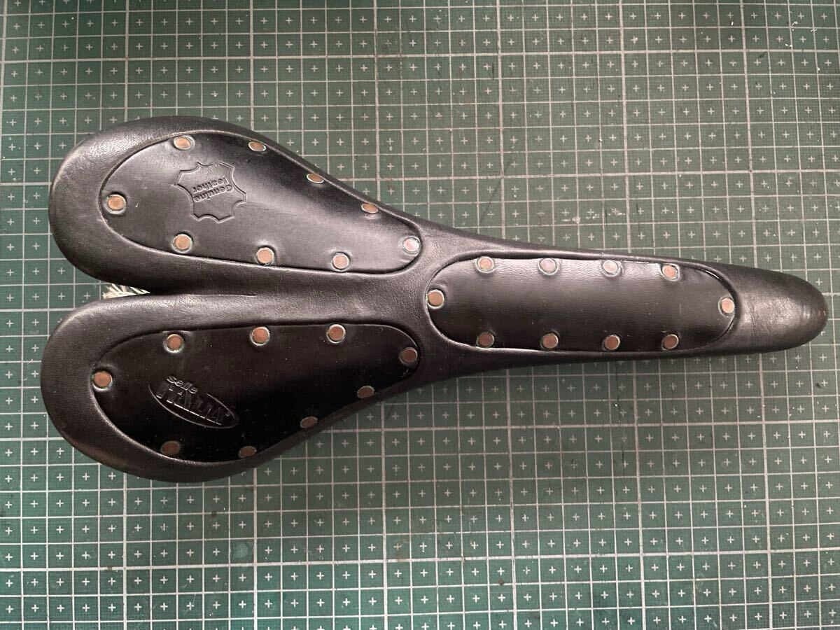 中古美品 selle ITALIA Storika 初期型 本革 銅メッキチタン合金7mm丸レール 銅メッキ鉄製小鋲 サドル 2003/6月 イタリア製 箱、説明書無し拍卖