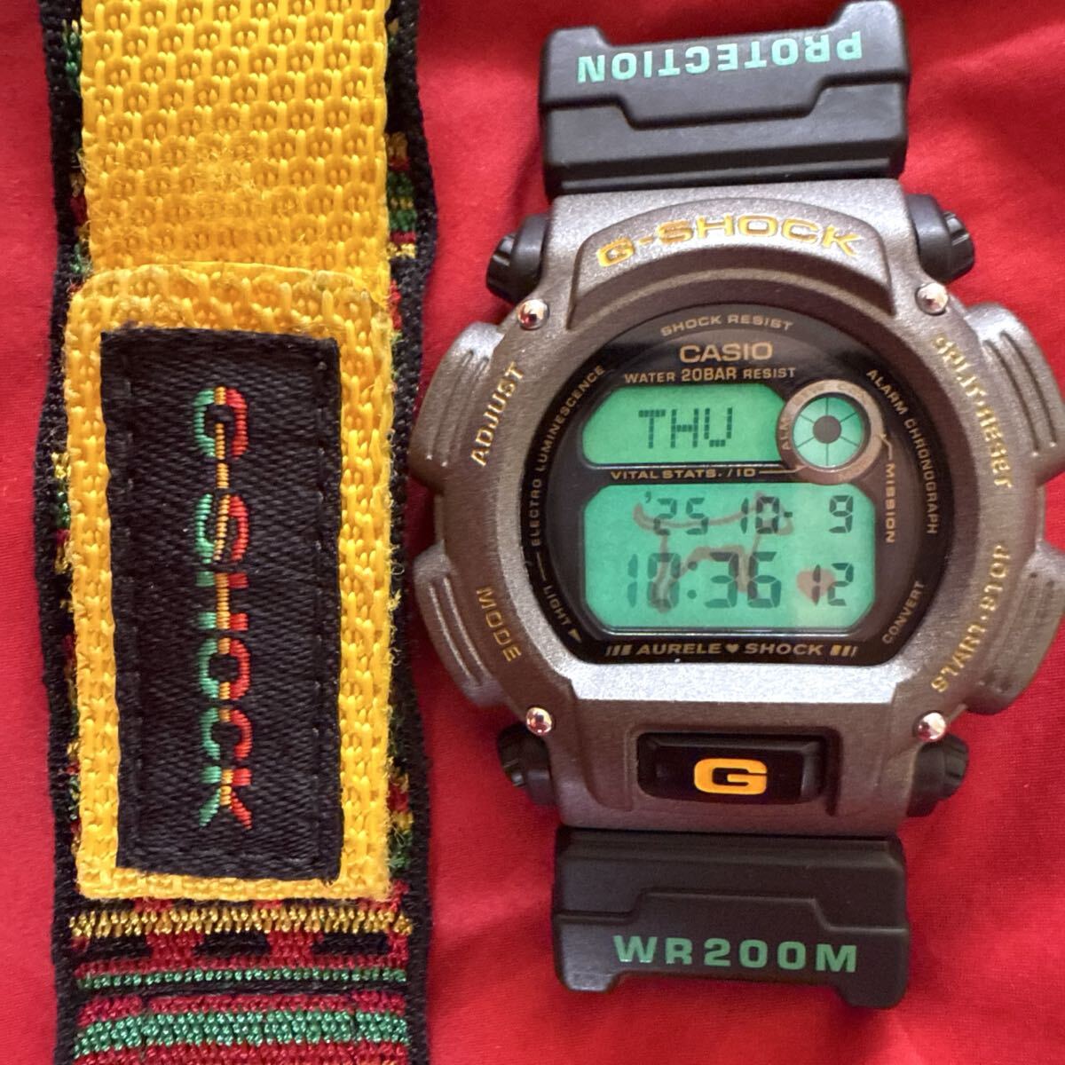 ★即決有★限定 アニエスベー G-SHOCK ベルト レゲエ カスタム 黄色 ガンメタ DW-8800AB アニエスベー別注 コラボ agnes b. Gショック★拍卖