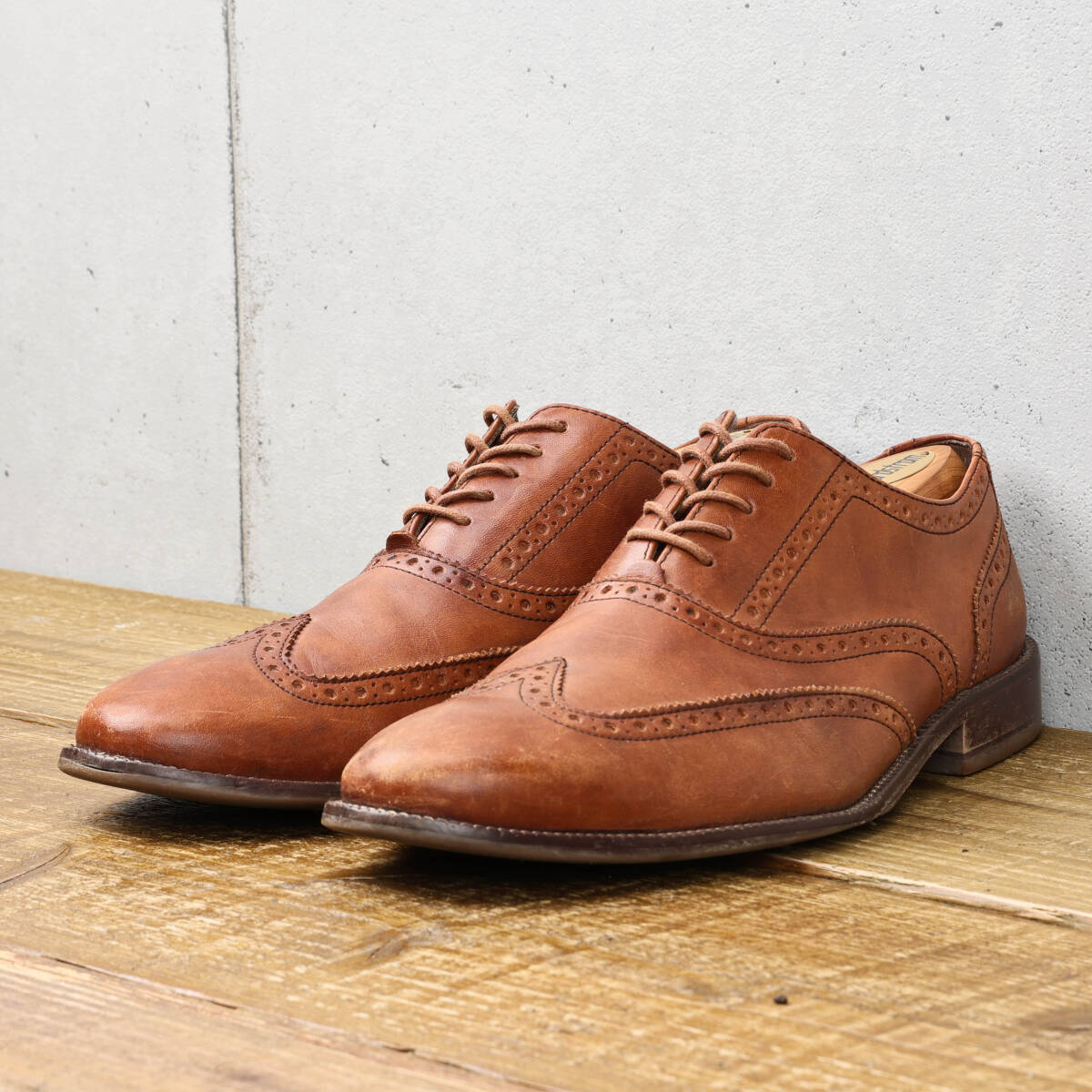 COLE HAANコールハーン◆ウイングチップ レザーシューズ◆ブラウン◆US9.5/27cm拍卖