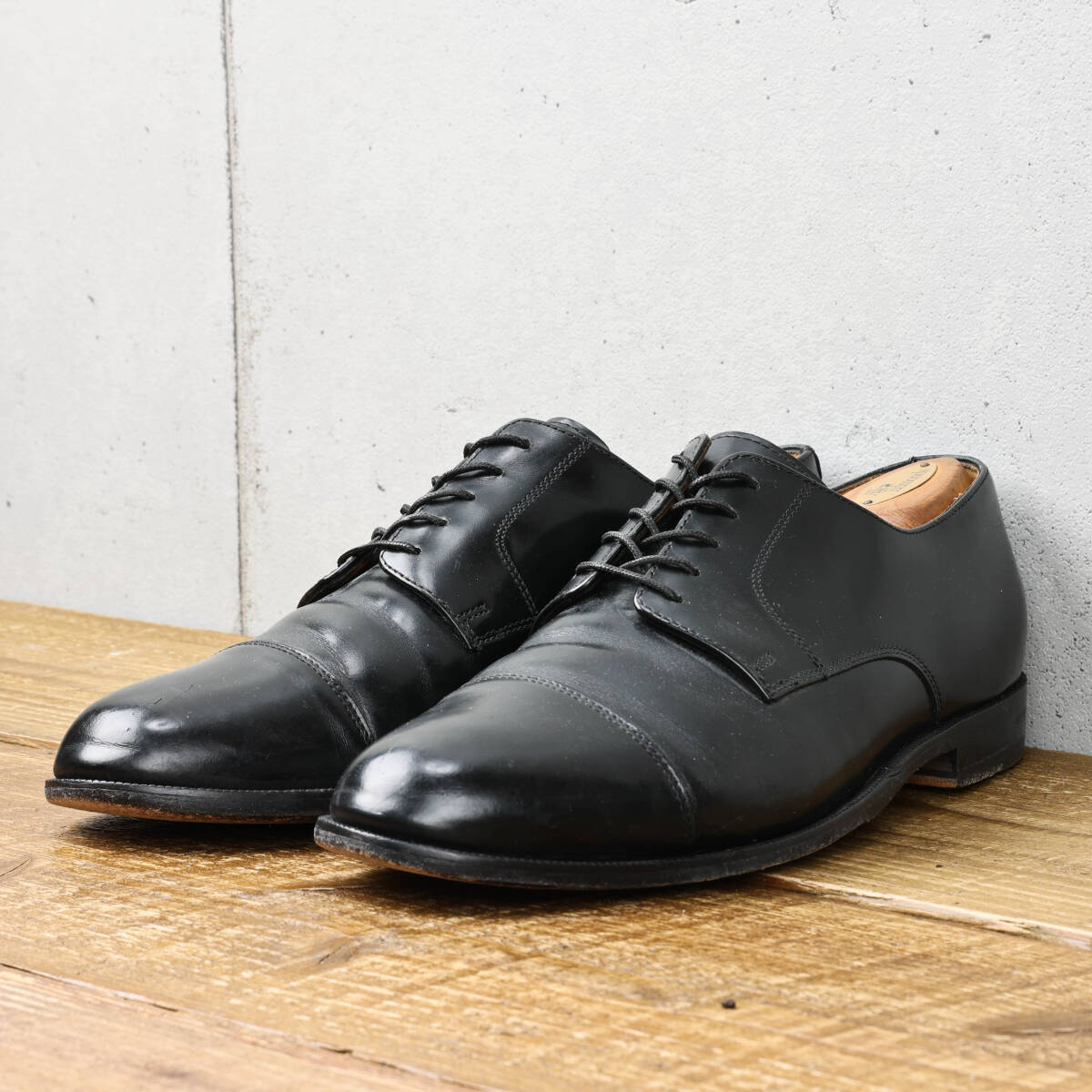 COLE HAANコールハーン◆キャップトゥ レザーシューズ◆ブラック◆US10/27.5cm拍卖