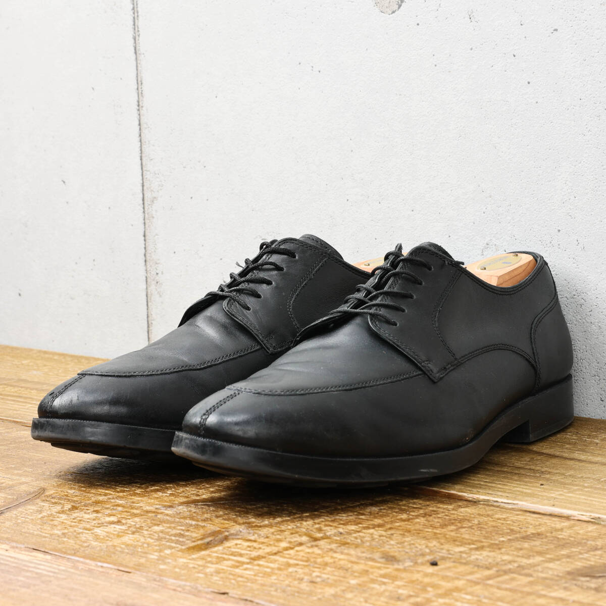 COLE HAANコールハーン◆Uチップ レザーシューズ◆ブラック◆US10/27.5cm拍卖
