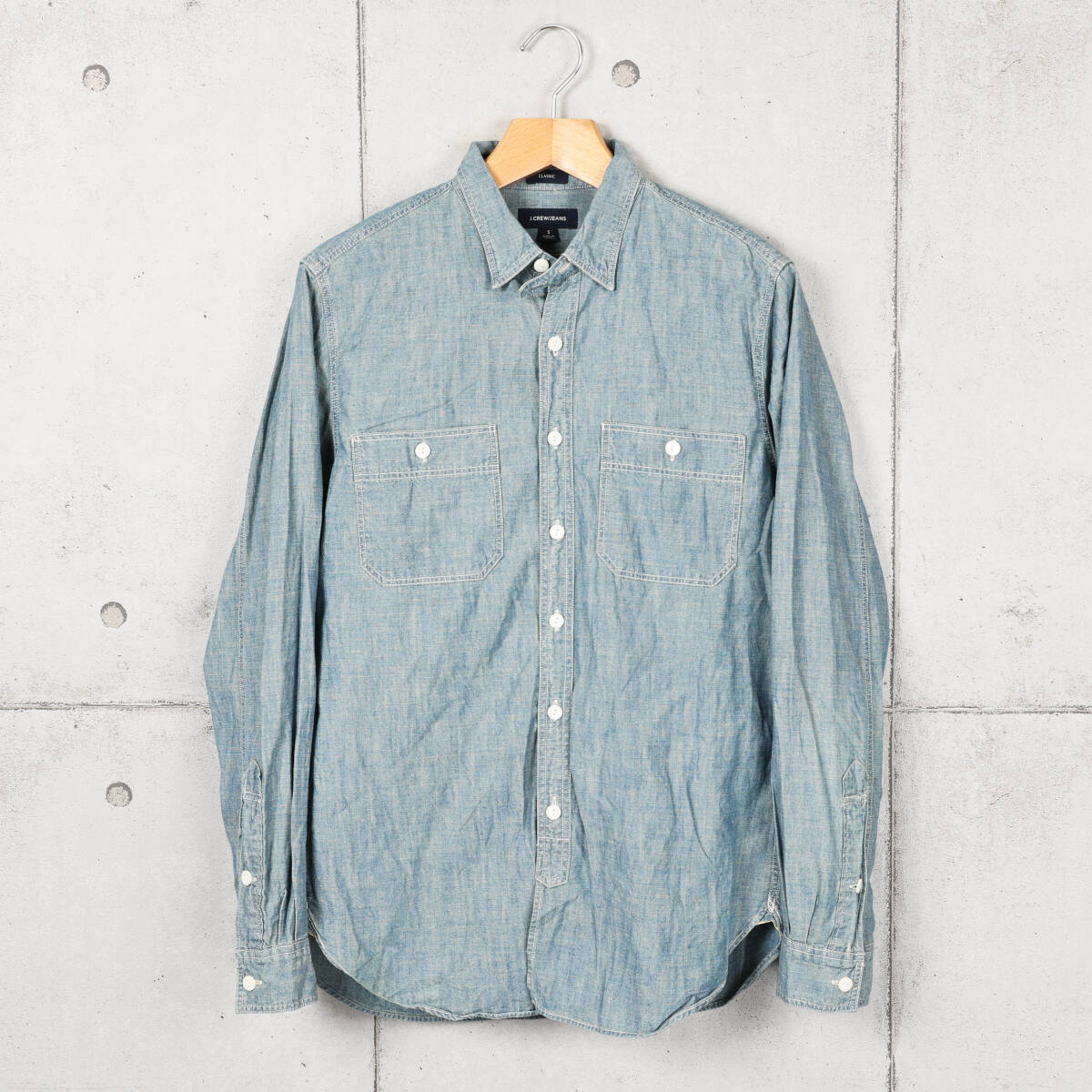 J.CREWジェイクルー◆シャンブレー ワークシャツ◆ブルー◆サイズS拍卖