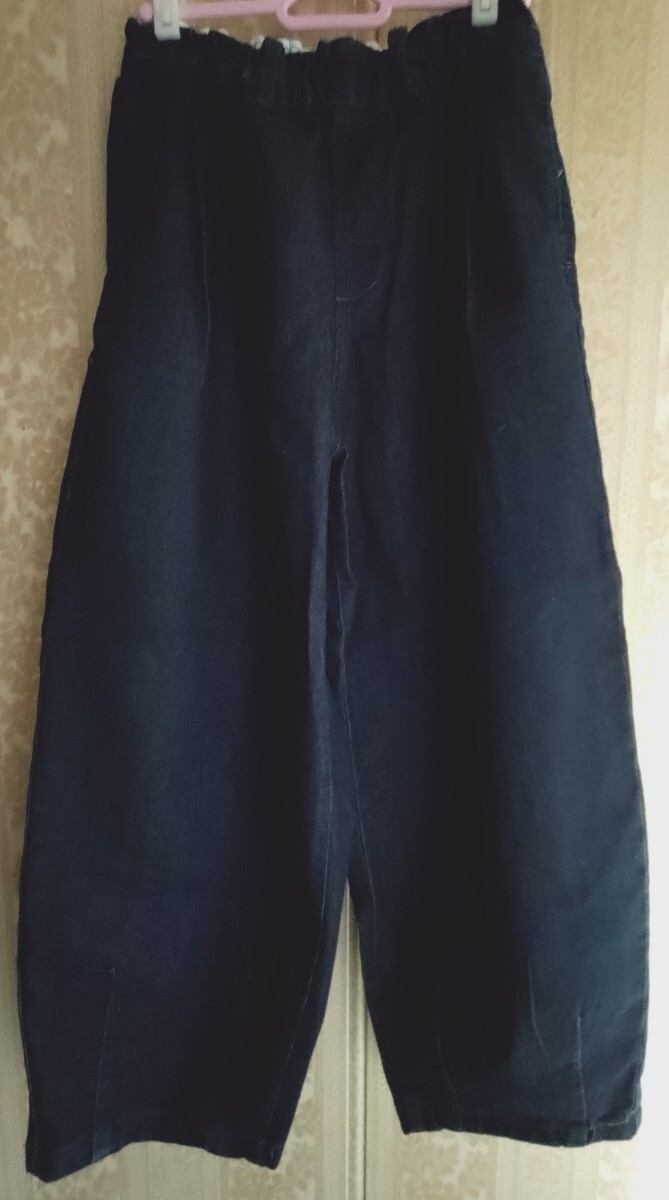 SEASON REASON しまむらレディースМ デニム バルーンパンツ 濃紺 ワイドパンツ 美品拍卖