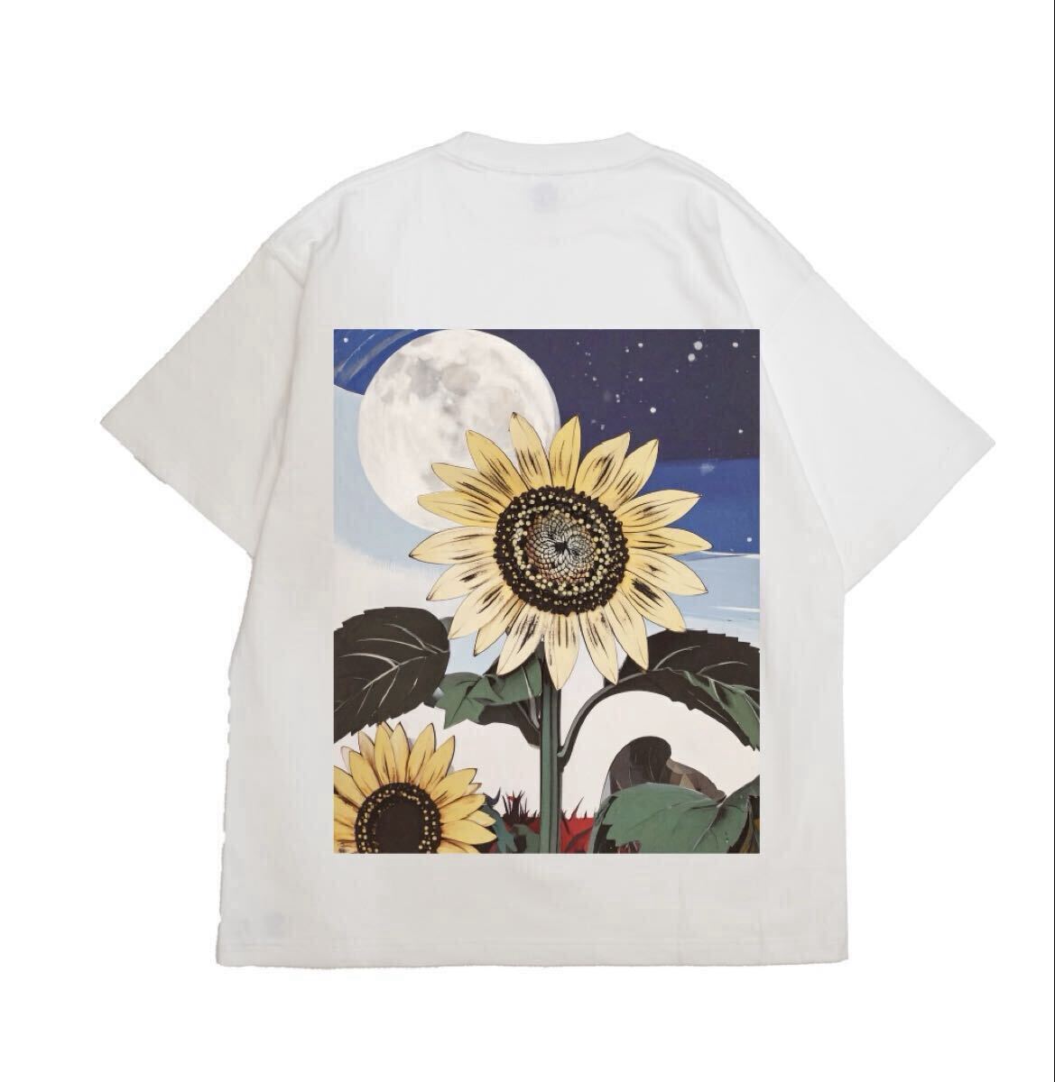 ◆新品◆ 半袖Tシャツ ハイクオリティー 韓国 Tシャツ シンプル ひまわり ストリート 向日葵 ホワイト L拍卖
