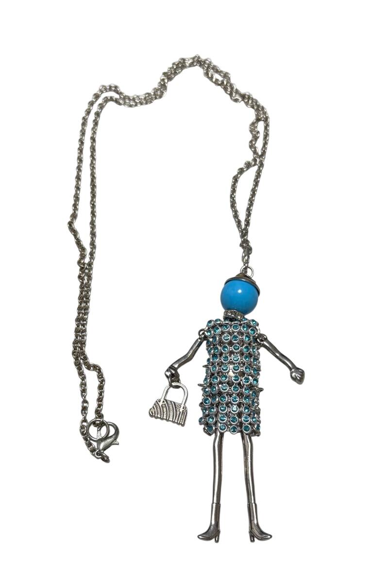 ビーズ ペンダント ネックレス ファッションアクセサリー チェーンは取り外し・取り換え可能 頂きもので未使用 送料140円拍卖