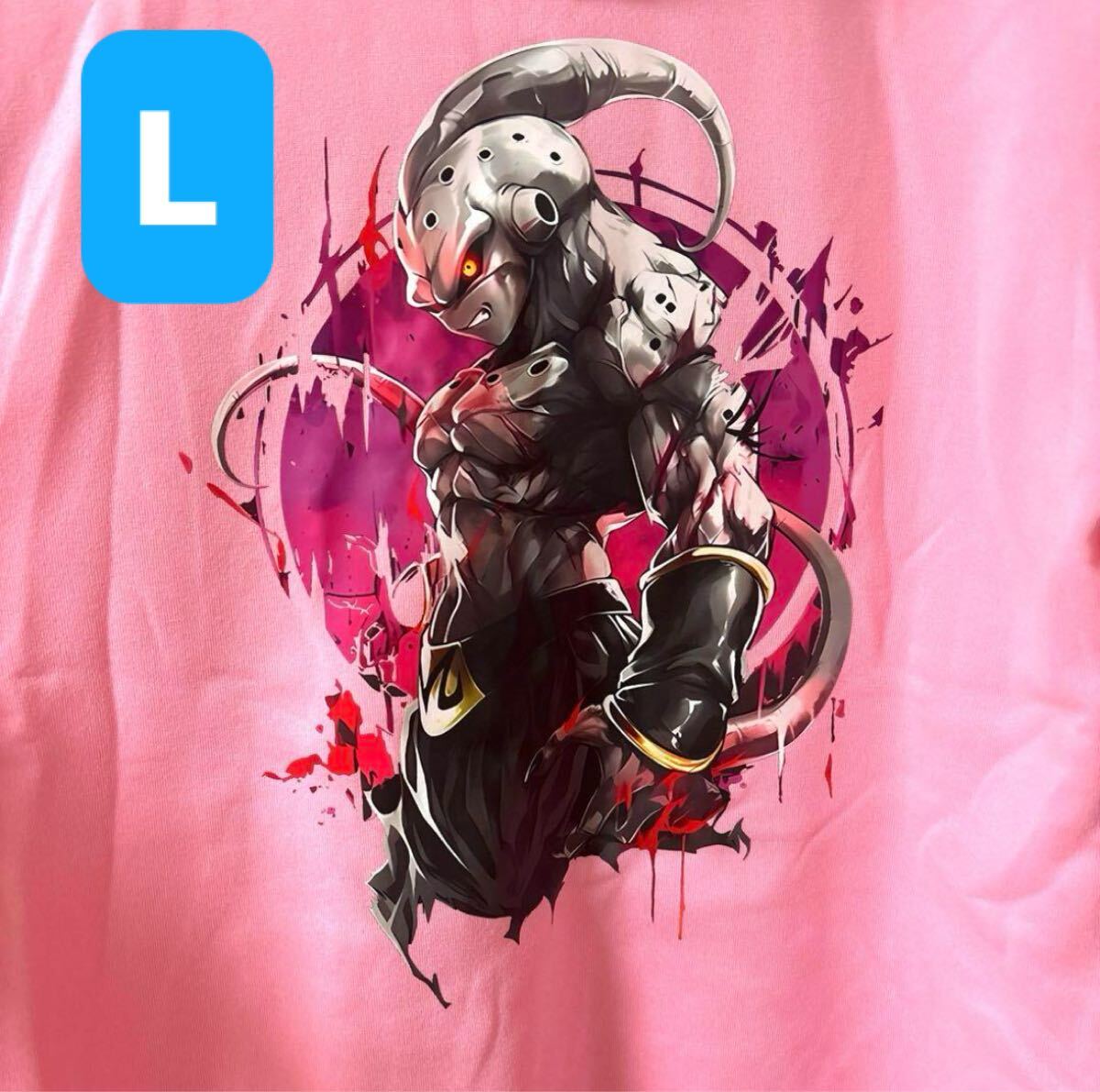 新品|魔人ブウ(純粋)|パーカー|Lサイズ|ドラゴンボール|ニット生地|ピンク|ニット生地|プルオーバー拍卖