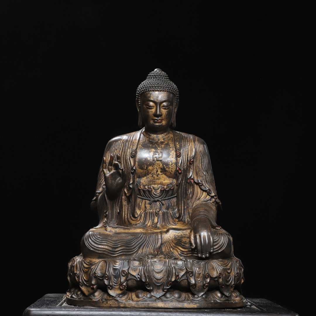 ◆珍蔵◆中国古美術 大明永樂年施 古銅製 拓金 大日如来 仏教 密宗 銅仏 仏造像 細密細工造 置物 擺件 古賞物 骨董品 時代物 A01拍卖