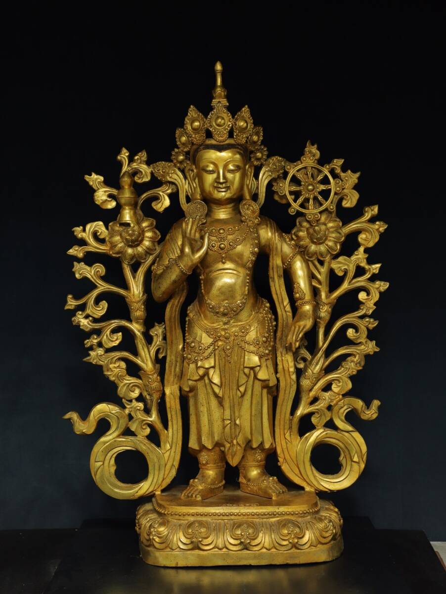 ◆珍蔵◆中国古美術 明時代 古銅製 銅塗金 度母菩薩 仏造像 細密細工造 置物 擺件 古賞物 骨董品 時代物 A13拍卖