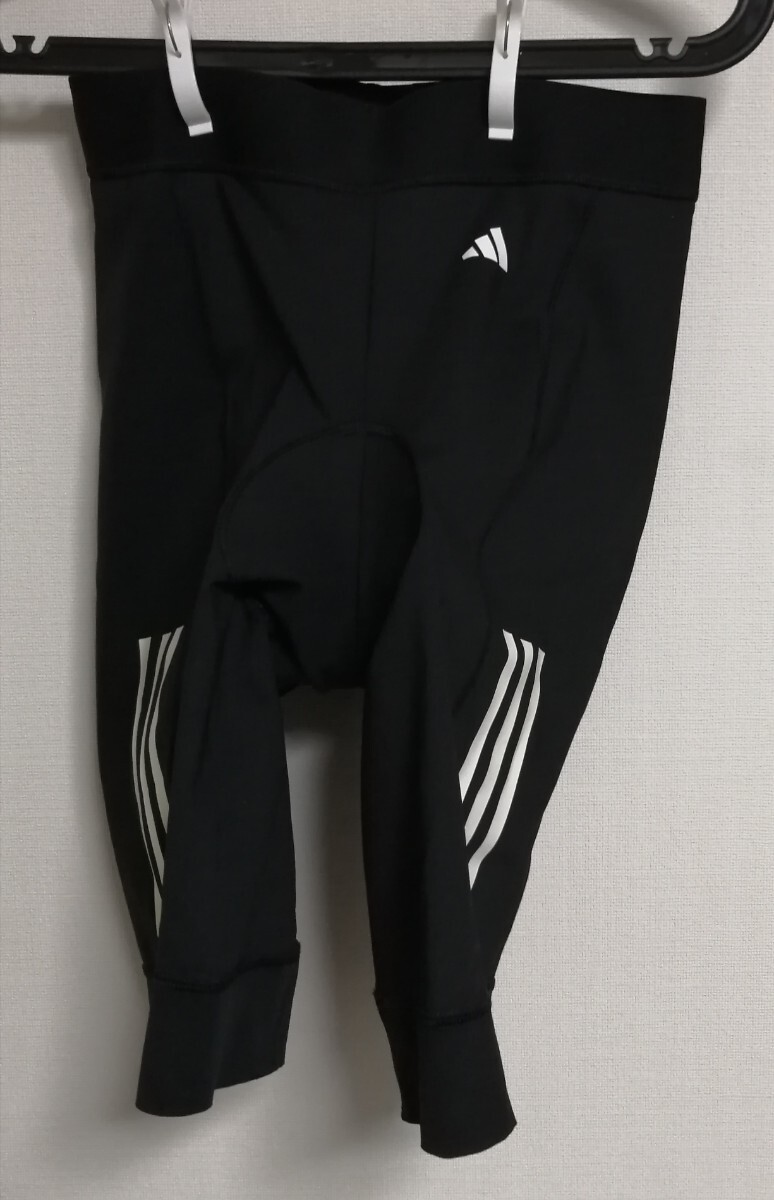 アディダス adidas サイクリング ショーツ Mサイズ ブラック パッド有 スリーストライプス拍卖