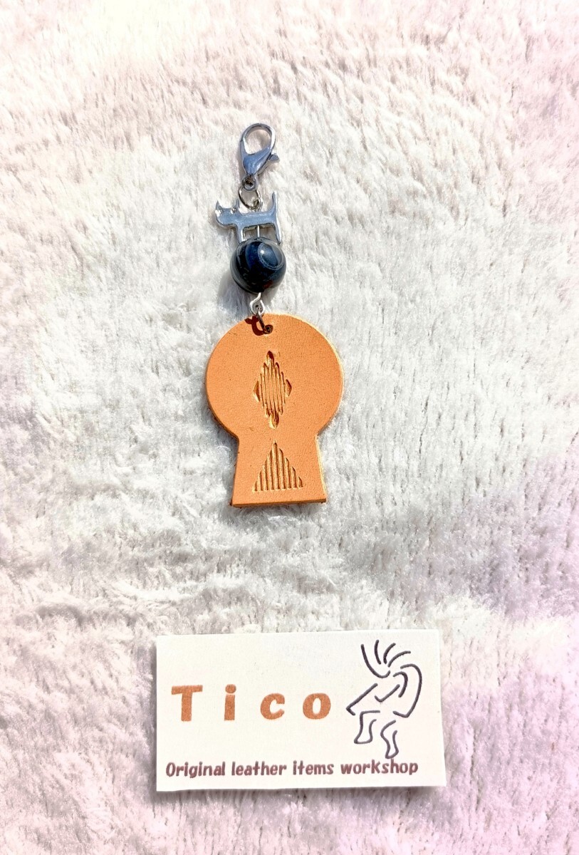 Tico 古墳型ストラップ ② パワーストーン 天眼石 チャーム ストラップ拍卖