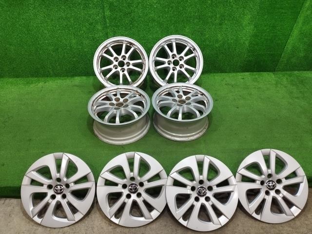 中古 純正 アルミホイール プリウス ZVW50 15インチ 6.5J 5穴 PCD:100 +40 キャップ ナット付 4本セット拍卖