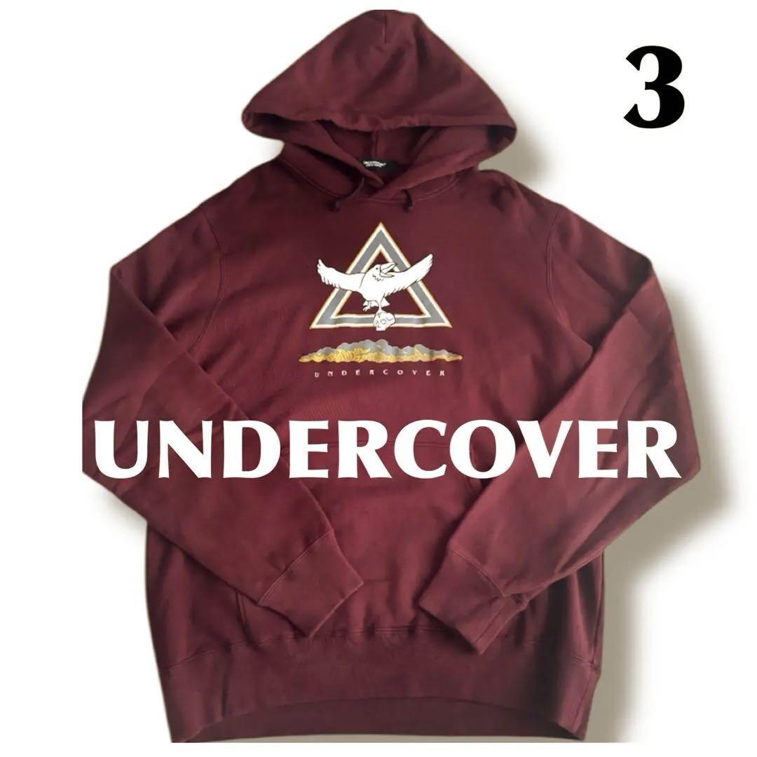 アンダーカバー パーカー スウェット トレーナー UNDERCOVER ワイン 長袖 トップス ロゴ メンズ フード XL拍卖