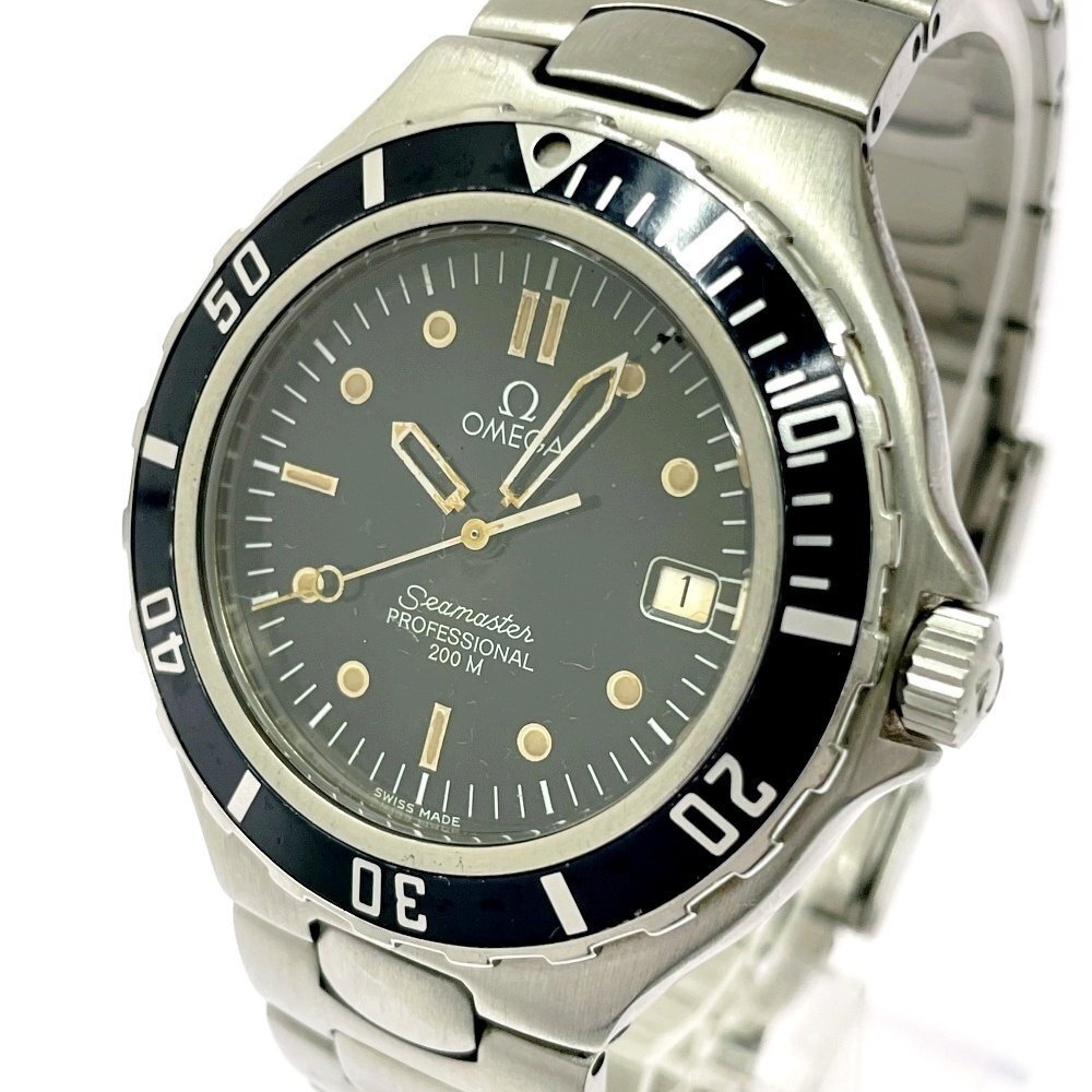 【1円スタート】OMEGA オメガ シーマスター プロフェッショナル 200M SS ブラック文字盤 クオーツ メンズ腕時計 ジャンク 506966拍卖
