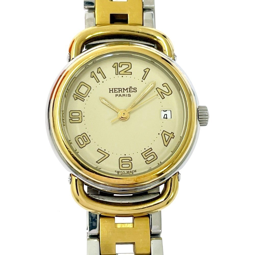 【1円スタート】【箱付き・訳あり品】HERMES エルメス プルマン GP×SS クオーツ レディース腕時計 504169拍卖