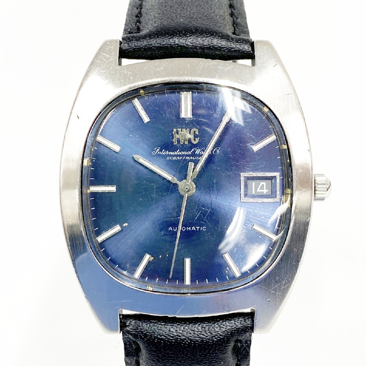 【1円スタート】【訳あり品】IWC アイダブリューシー SS ネイビー系文字盤 自動巻き メンズ腕時計 A871205拍卖