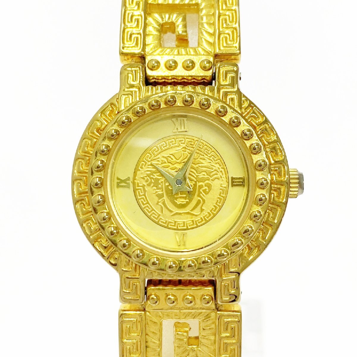 【1円スタート】GIANNI VERSACE ヴェルサーチ 7009016 メデューサ GOLDPLATED G20 クオーツ レディース腕時計 ジャンク 507445拍卖