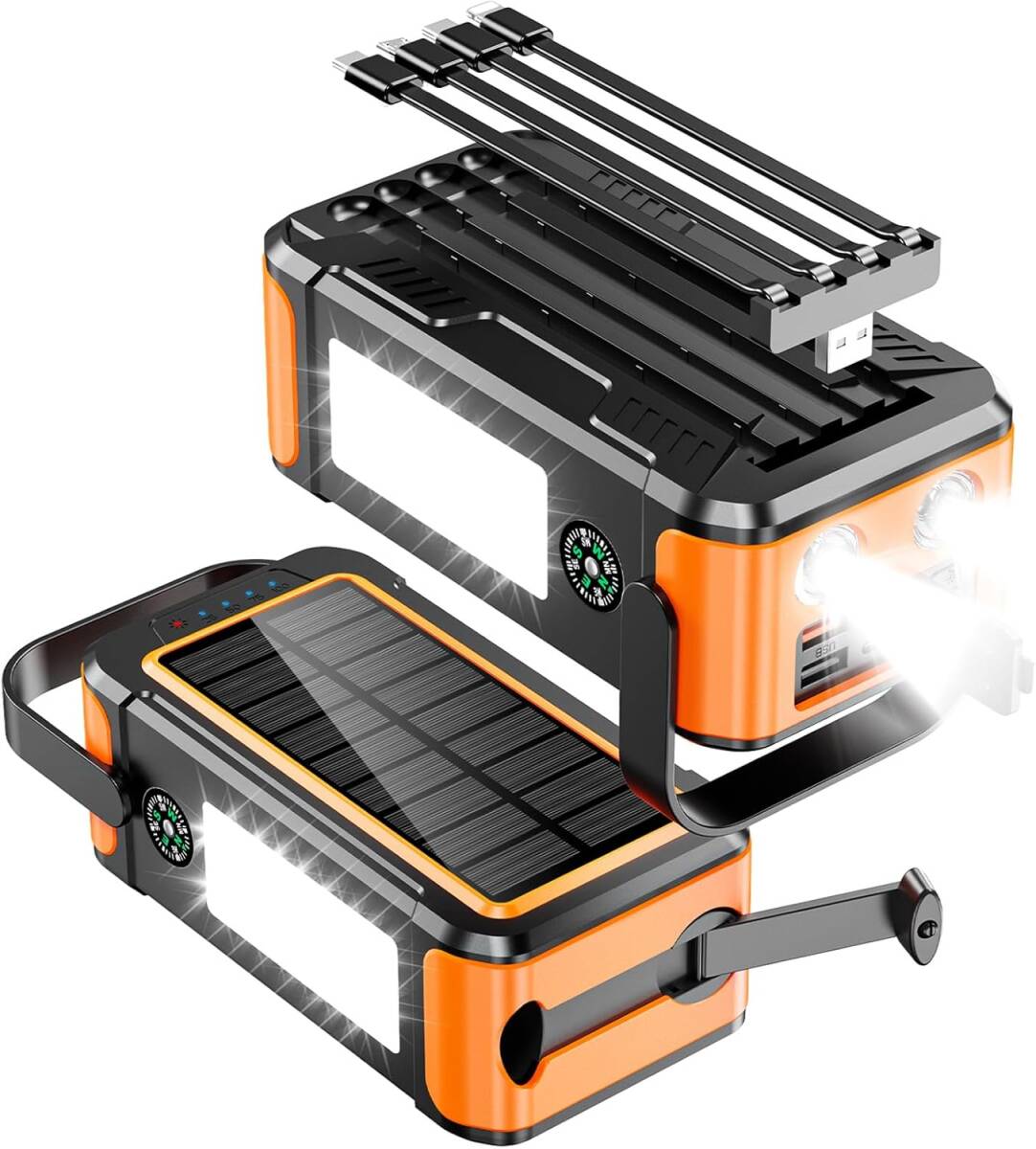 【新登場 & 80000mAh大容量 METI認証済み 】 ソーラーモバイルバッテリー 手回し充電 22.5W/PD18W 3A急速充電拍卖